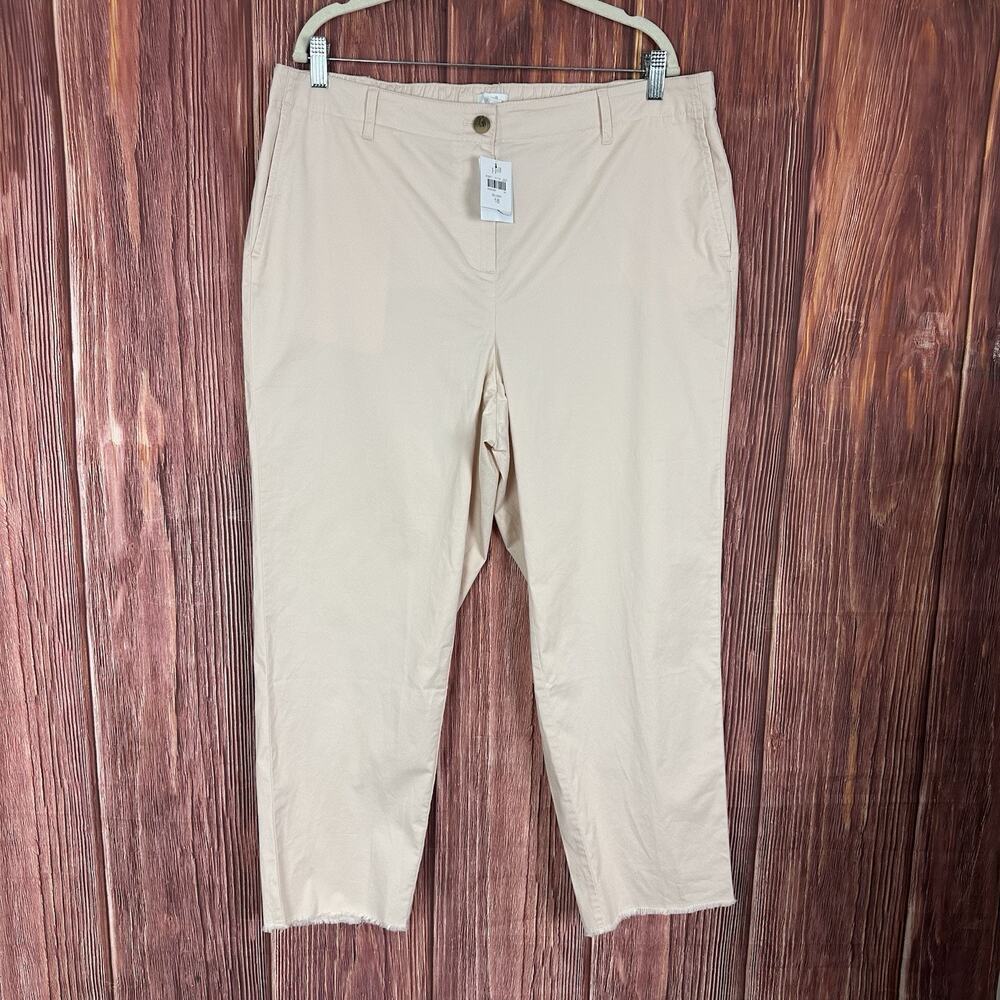 New J. Jill Chino Fringe Hem Blush Pink Pima Women Pants Plus Size 18